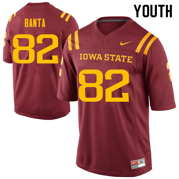 Youth #82 John Banta Iowa State Cyclones College Football Jerseys Sale-Cardinal